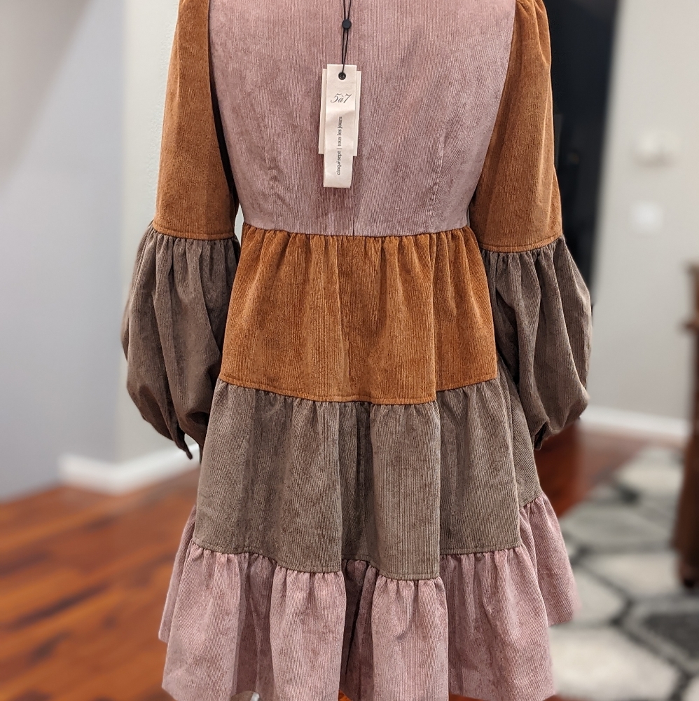 Cinq A Sept Amazing Corduroy Tiered Sandstorm Mini Dress Size 4 Nwt❤ - Picture 5 of 12